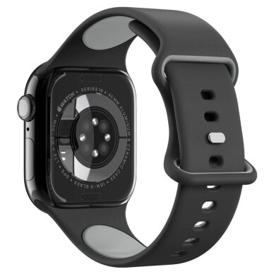 Apple Watch 44 / 45 / 46 / 49 mm Spigen Nano Pop dirželis – juodas ir pilkas 4