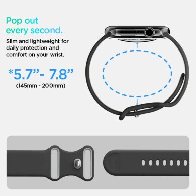 Apple Watch 44 / 45 / 46 / 49 mm Spigen Nano Pop dirželis – juodas ir pilkas 8