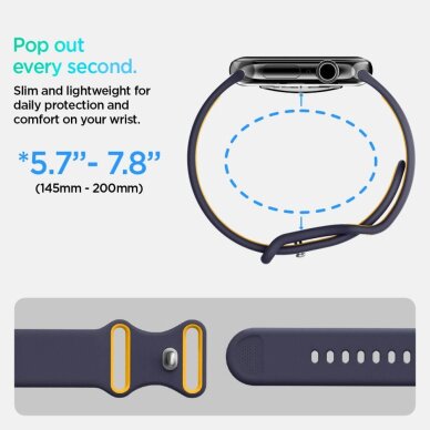 Apple Watch 44 / 45 / 46 / 49 mm Spigen Nano Pop dirželis – tamsiai mėlynas ir geltonas 8 Apple Watch 44 / 45 / 46 / 49 mm Spigen Nano Pop dirželis – tamsiai mėlynas ir geltonas 8