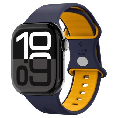 Apple Watch 44 / 45 / 46 / 49 mm Spigen Nano Pop dirželis – tamsiai mėlynas ir geltonas