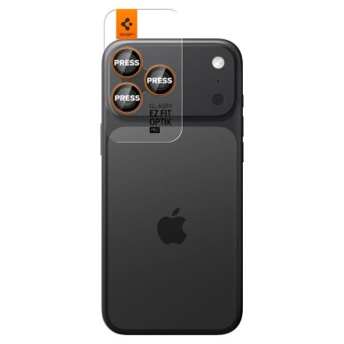 iPhone 16 Pro / 16 Pro Max / 17 Pro / 17 Pro Max Spigen Optik Pro kameros stiklas – oranžinis 1