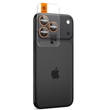 iPhone 16 Pro / 16 Pro Max / 17 Pro / 17 Pro Max Spigen Optik Pro kameros stiklas – oranžinis 5