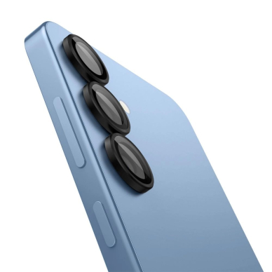 Samsung Galaxy S25 Spigen Optik Pro GLAS.TR EZ Fit kameros apsauga (2 vnt.) – juoda 2 Samsung Galaxy S25 Spigen Optik Pro GLAS.TR EZ Fit kameros apsauga (2 vnt.) – juoda 2