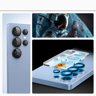 Samsung Galaxy S25 Ultra Spigen Optik Pro GLAS.TR EZ FIT 2-pack kameros apsauga – juoda 9