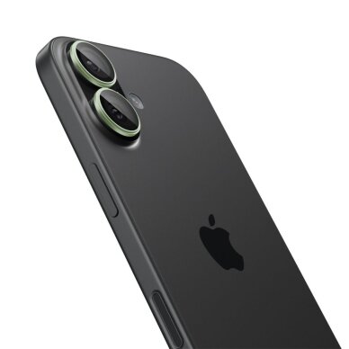iPhone 16 / 16 Plus / 17 Spigen Optik Pro Glas.tR EZ Fit kameros dangtelis (2 vnt.) – žalias 2