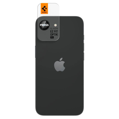Spigen Optik Pro GLAS.TR "Ez Fit" kameros dangtelis (2 vnt.) skirtas iPhone 16e – juodas 1 Spigen Optik Pro GLAS.TR "Ez Fit" kameros dangtelis (2 vnt.) skirtas iPhone 16e – juodas 1