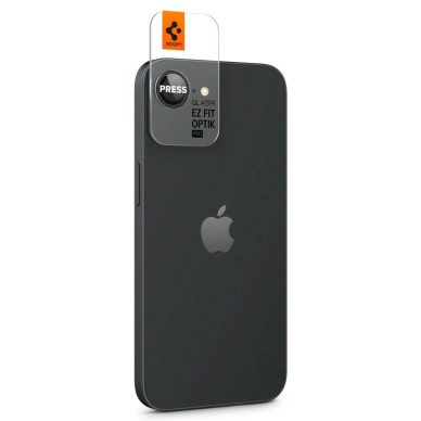 Spigen Optik Pro GLAS.TR "Ez Fit" kameros dangtelis (2 vnt.) skirtas iPhone 16e – juodas 5 Spigen Optik Pro GLAS.TR "Ez Fit" kameros dangtelis (2 vnt.) skirtas iPhone 16e – juodas 5