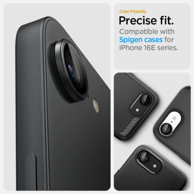 Spigen Optik Pro GLAS.TR "Ez Fit" kameros dangtelis (2 vnt.) skirtas iPhone 16e – juodas 8