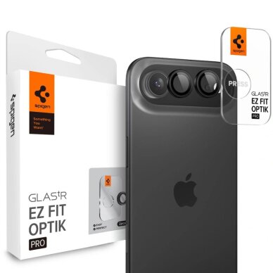 iPhone Air Spigen Optik Pro Glas.tR EZ Fit kameros dangtelis (2 vnt.) – juodas