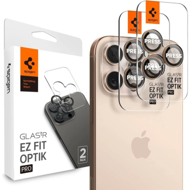 Spigen Optik Pro GLAS.TR ”EZ FIT” Camera Protector 2-PACK iPhone 16 Pro / Pro Max - Brown Spigen Optik Pro GLAS.TR ”EZ FIT” Camera Protector 2-PACK iPhone 16 Pro / Pro Max - Brown