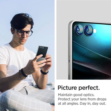 Samsung Galaxy Z Flip 7 Spigen Optik Pro HD Glas.TR EZ Fit kameros apsauga (2 vnt.) – juoda 7