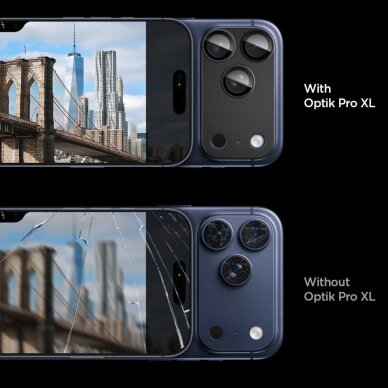 iPhone 17 Pro Max Spigen Optik Pro XL kameros stiklas – juodas 6