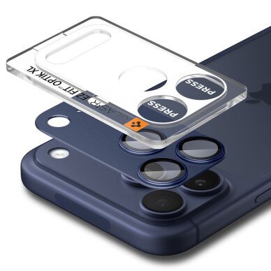 iPhone 17 Pro Max Spigen Optik Pro XL kameros stiklas – Navy Blue 1 iPhone 17 Pro Max Spigen Optik Pro XL kameros stiklas – Navy Blue 1