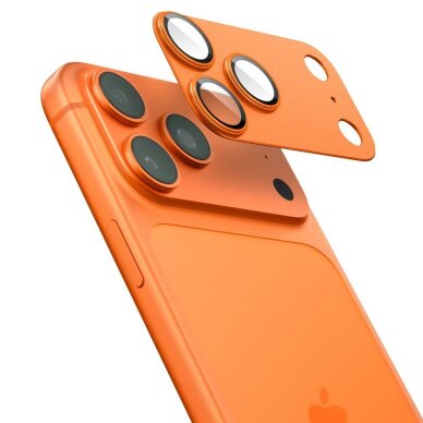 iPhone 17 Pro Max Spigen Optik Pro XL kameros stiklas – oranžinis 2