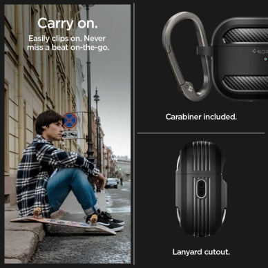 Dėklas Spigen RUGGED ARMOR Apple AIRPODS PRO 1 / 2 Juodas 14 Dėklas Spigen RUGGED ARMOR Apple AIRPODS PRO 1 / 2 Juodas 14