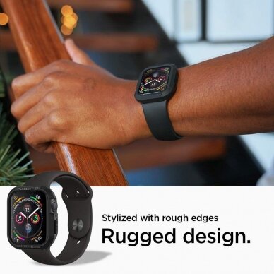 Akcija! Rėmelis SPIGEN RUGGED ARMOR APPLE WATCH 4/5/6 / SE (44MM) juodas 2 Akcija! Rėmelis SPIGEN RUGGED ARMOR APPLE WATCH 4/5/6 / SE (44MM) juodas 2