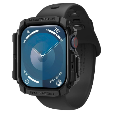 Spigen Rugged Armor Dėklas Apple Watch 10 46mm - Juodas 1 Spigen Rugged Armor Dėklas Apple Watch 10 46mm - Juodas 1