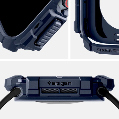 Spigen Rugged Armor Dėklas Apple Watch 10 46mm - Navy Mėlynas 6 Spigen Rugged Armor Dėklas Apple Watch 10 46mm - Navy Mėlynas 6
