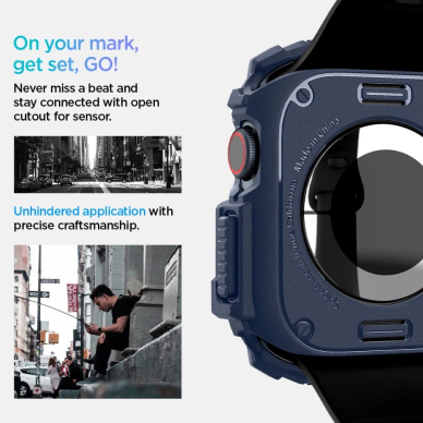 Spigen Rugged Armor Dėklas Apple Watch 10 46mm - Navy Mėlynas 9 Spigen Rugged Armor Dėklas Apple Watch 10 46mm - Navy Mėlynas 9