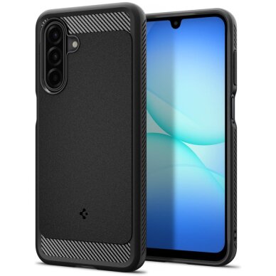 Samsung Galaxy A17 dėklas Spigen Rugged Armor – matinės juodos spalvos
