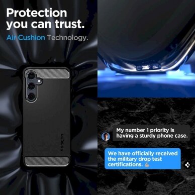 Dėklas Spigen Rugged Armor case for Samsung Galaxy A55 5G - Juodas 14