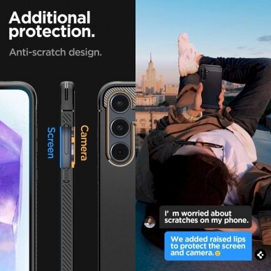 Dėklas Spigen Rugged Armor case for Samsung Galaxy A55 5G - Juodas 15