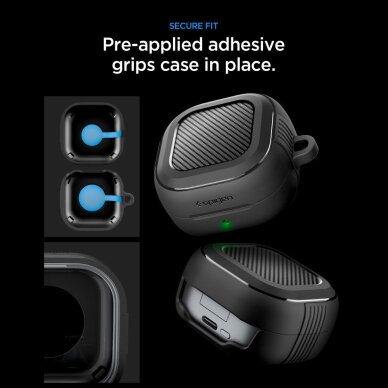 Samsung Galaxy Buds 4 / 4 Pro Spigen Rugged Armor dėklas – matinė juoda 8
