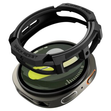 Samsung Galaxy Watch 8 44mm dėklas Spigen Rugged Armor – matinės juodos spalvos