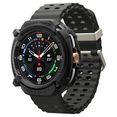 Samsung Galaxy Watch 8 Classic 46mm dėklas Spigen Rugged Armor – matinės juodos spalvos 1