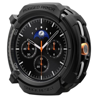 Samsung Galaxy Watch 8 Classic 46mm dėklas Spigen Rugged Armor – matinės juodos spalvos 2