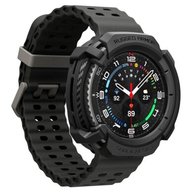 Samsung Galaxy Watch 8 Classic 46mm dėklas Spigen Rugged Armor – matinės juodos spalvos 6
