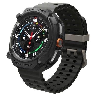 Samsung Galaxy Watch 8 Classic 46mm dėklas Spigen Rugged Armor – matinės juodos spalvos 7