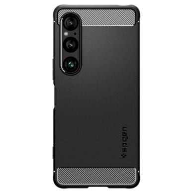 Sony Xperia 1 VI Spigen Rugged Armor dėklas – matinės juodos spalvos 1