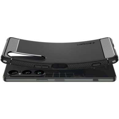 Sony Xperia 1 VI Spigen Rugged Armor dėklas – matinės juodos spalvos 4