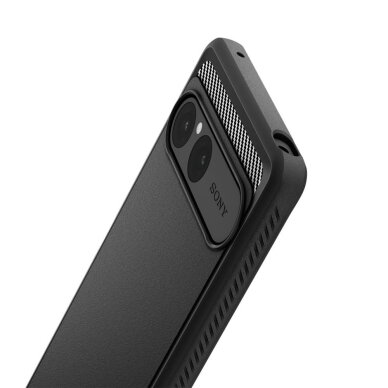 Sony Xperia 10 VII Spigen Rugged Armor dėklas – matinės juodos spalvos 6