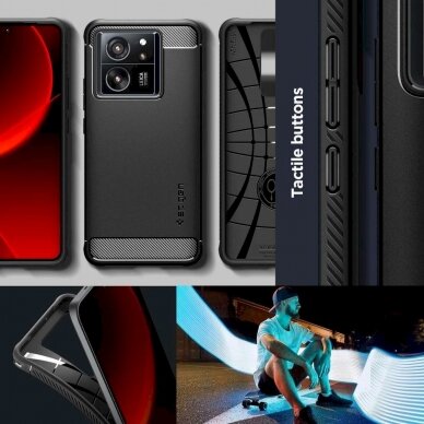 Dėklas Spigen Rugged Armor case for Xiaomi 13T / 13T Pro - Matinis Juodas 3