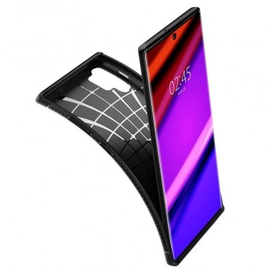 Aukštos Kokybės Dėklas Spigen Rugged Armor Galaxy Note 10+ Plus Matte Juodas 4