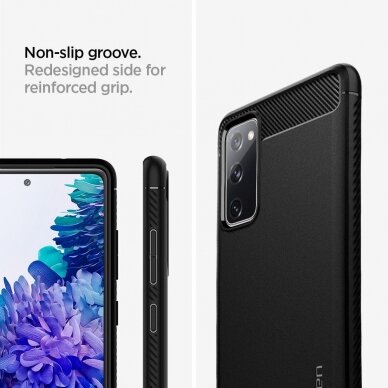 Aukštos kokybės dėklas Spigen Rugged Armor Galaxy S20 Fe Matte juodas 9 Aukštos kokybės dėklas Spigen Rugged Armor Galaxy S20 Fe Matte juodas 9