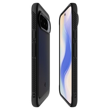 Google Pixel 10 / 10 Pro dėklas Spigen Rugged Armor Mag su MagSafe – matinės juodos spalvos 6
