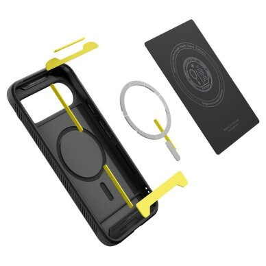 Google Pixel 10 / 10 Pro dėklas Spigen Rugged Armor Mag su MagSafe – matinės juodos spalvos 7