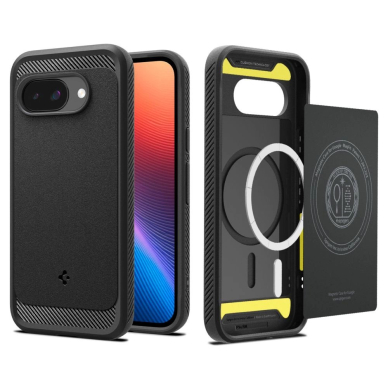 Spigen Rugged Armor Mag MagSafe dėklas Google Pixel 9A - matinės juodos