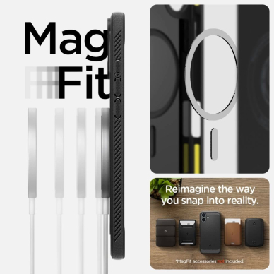 Spigen Sustiprintas Armor MagSafe Dėklas skirtas iPhone 16 - Juodas 10