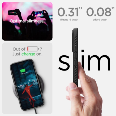 Spigen Sustiprintas Armor MagSafe Dėklas skirtas iPhone 16 - Juodas 11
