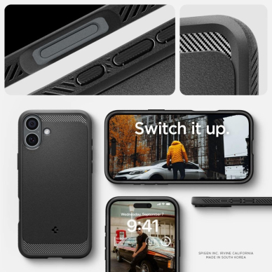 Spigen Sustiprintas Armor MagSafe Dėklas skirtas iPhone 16 - Juodas 12