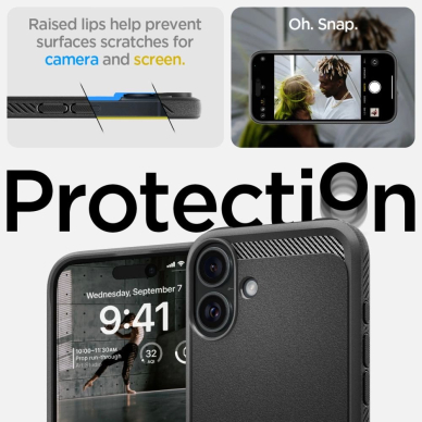 Spigen Sustiprintas Armor MagSafe Dėklas skirtas iPhone 16 - Juodas 9