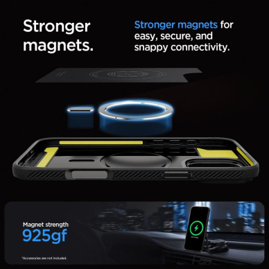 Spigen Sustiprintas Armor MagSafe Dėklas skirtas iPhone 16 Pro Max - Pilkas 11