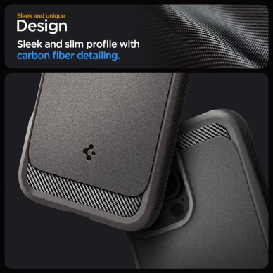 Spigen Sustiprintas Armor MagSafe Dėklas skirtas iPhone 16 Pro Max - Pilkas 9