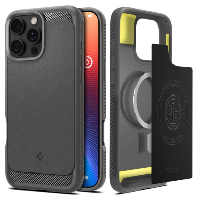Spigen Sustiprintas Armor MagSafe Dėklas skirtas iPhone 16 Pro Max - Pilkas