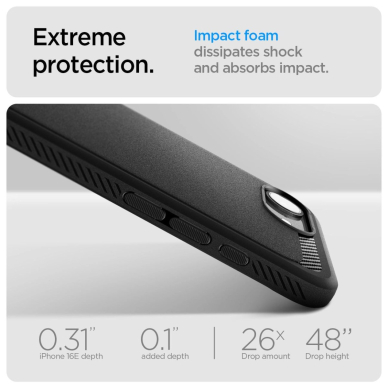 Spigen Sustiprintas Armor MagSafe Dėklas skirtas iPhone SE 4 (2025) - Juodas 13