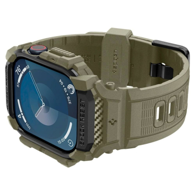 Apple Watch 10 (46mm) Spigen Rugged Armor „Pro“ dirželis – žalias 6